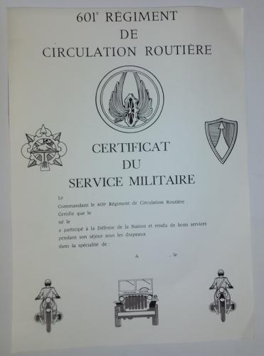 Certificat du Service Militaire